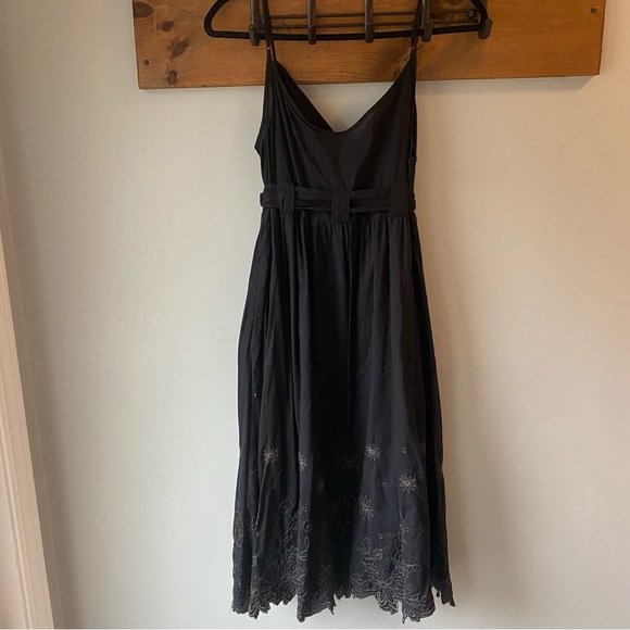 Black midi length summer dress with unique detail - Picture 2 of 4